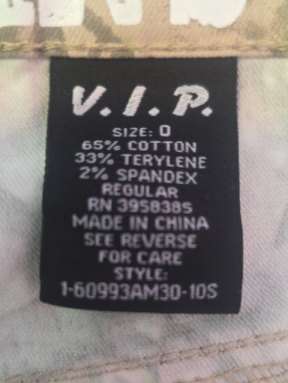 VIP Jeans Women's Camouflage Waistband Pants - Beige/Olive Camo - Picture 3 of 9